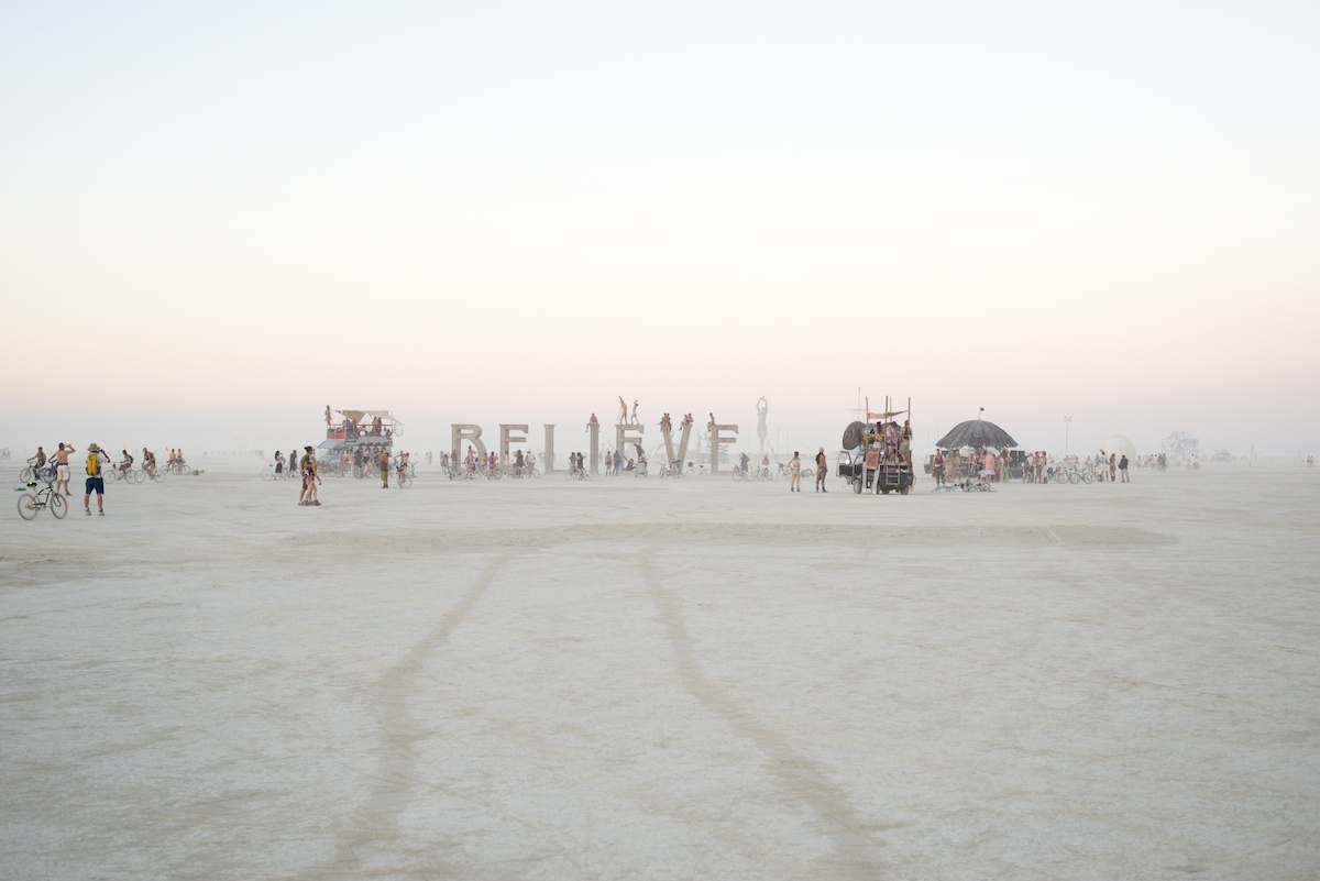 Burning Man Believe Art Piece