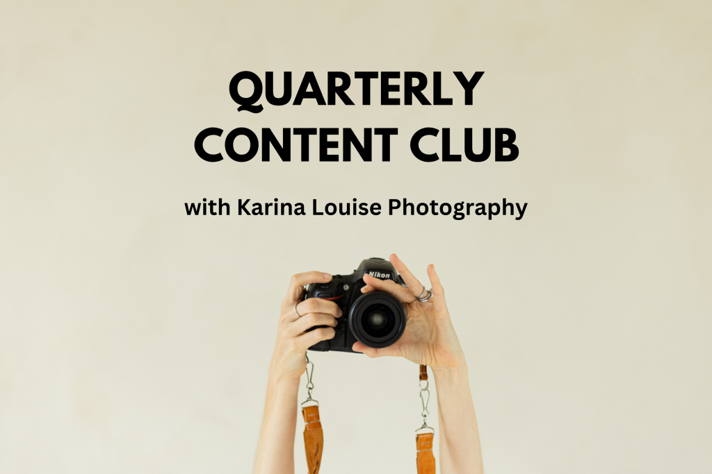 quarterly content brand photography with Karina Louise Photography